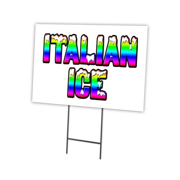 Signmission Italian Ice Yard Sign & Stake outdoor plastic coroplast window, C-1216 Italian Ice C-1216 Italian Ice - main